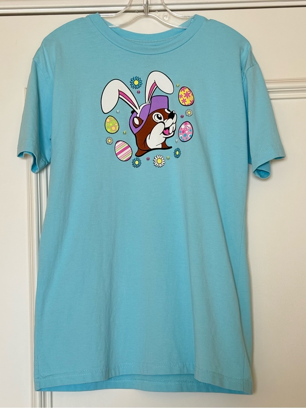 Buc-cee's Kids Light Blue Bunny & Easter Eggs Graphic Tee